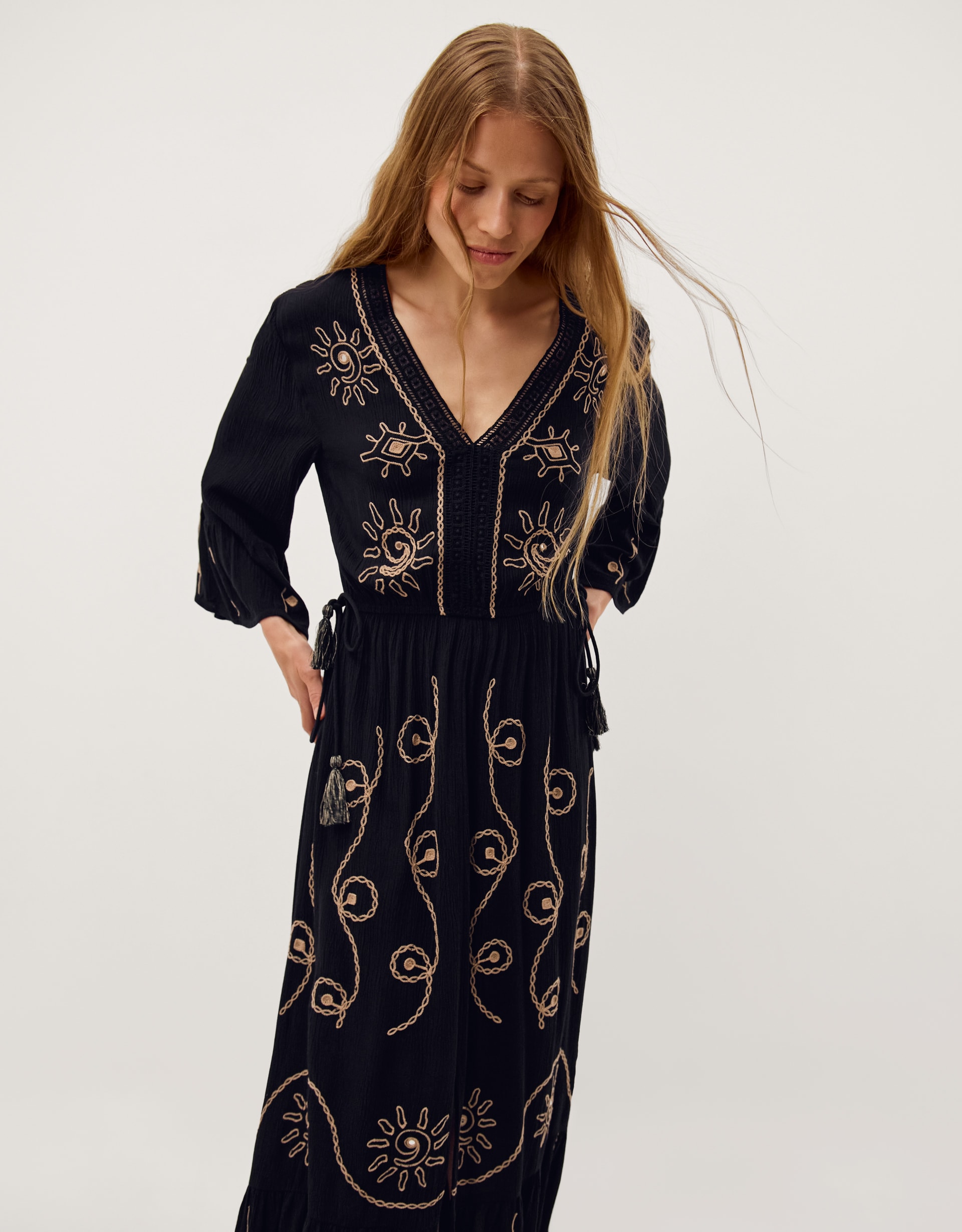 New In - Monsoon Sophy Embroidered Maxi Kaftan