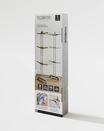 Tower 3 Tier Garment Rack Latte