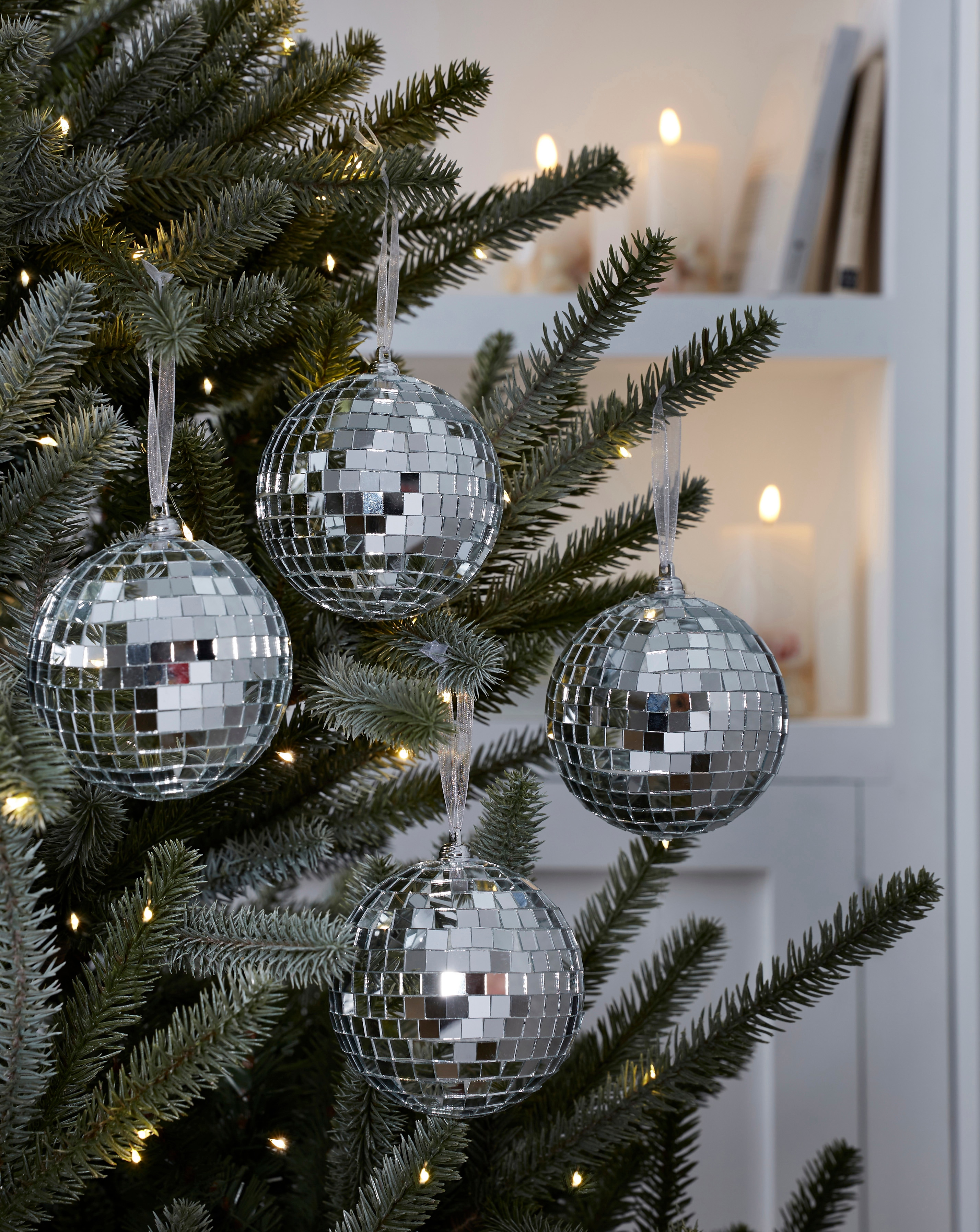 Set of 4 Disco Ball Baubles