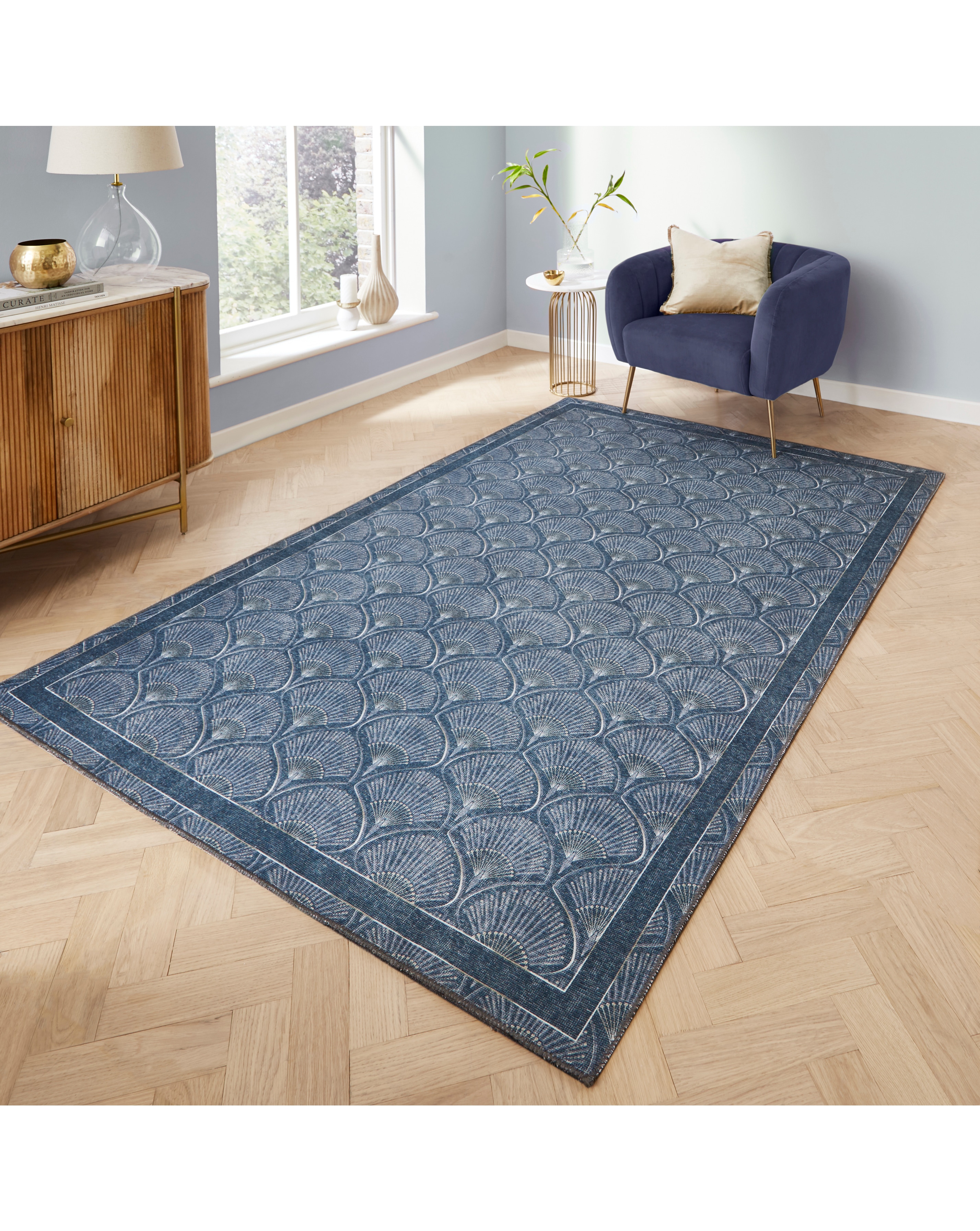 Catherine Lansfield Deco Peacock Rug
