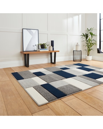 Think Rugs Matrix Modern Geometric Rug - Blocks