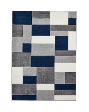 Think Rugs Matrix Modern Geometric Rug - Blocks