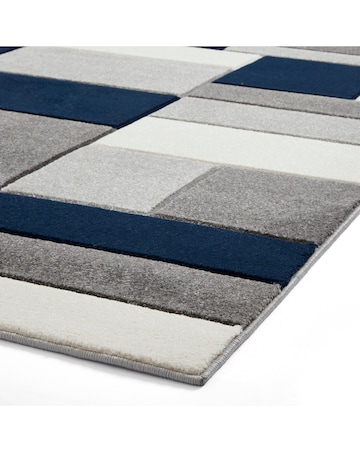 Think Rugs Matrix Modern Geometric Rug - Blocks