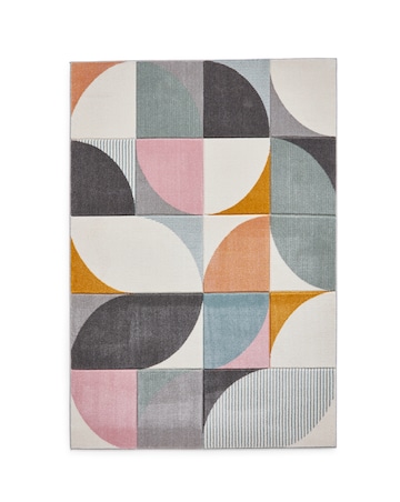 Think Rugs Matrix Modern Geometric Rug - Curves