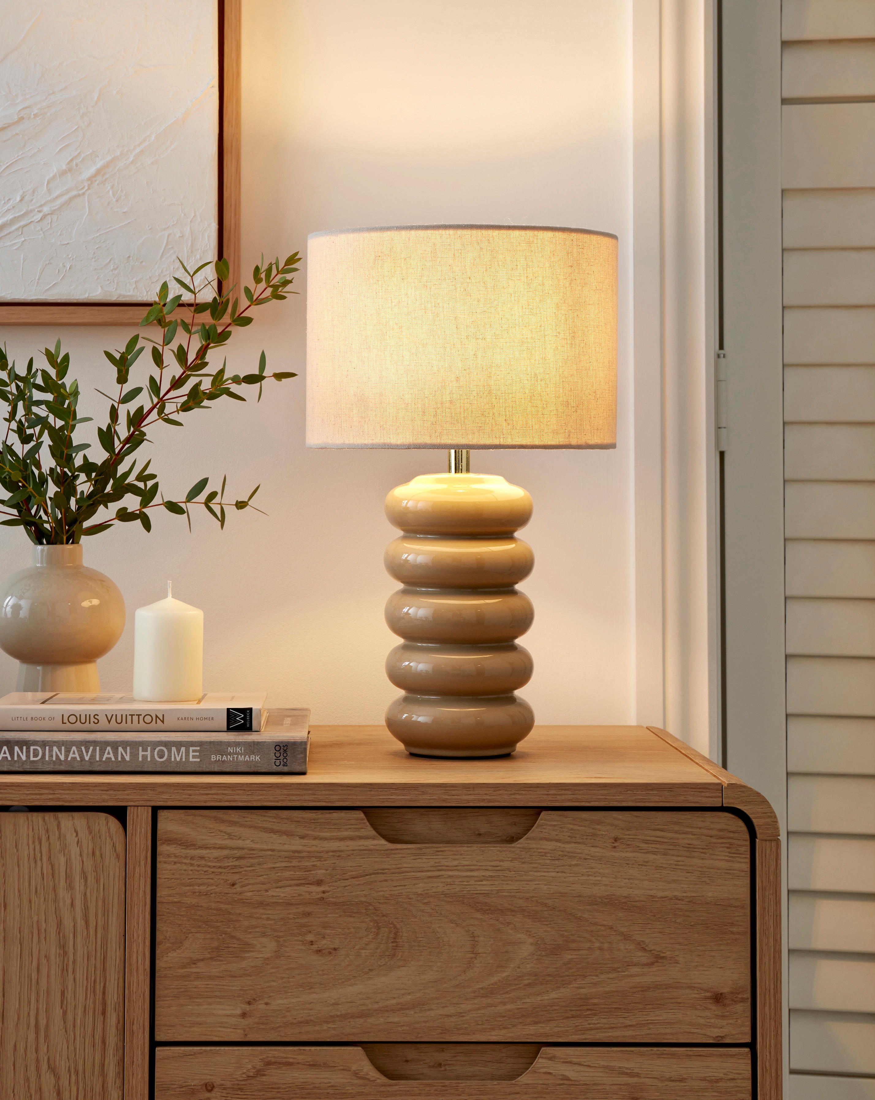 New In - Autry Ribbed Ceramic Glaze Table Lamp