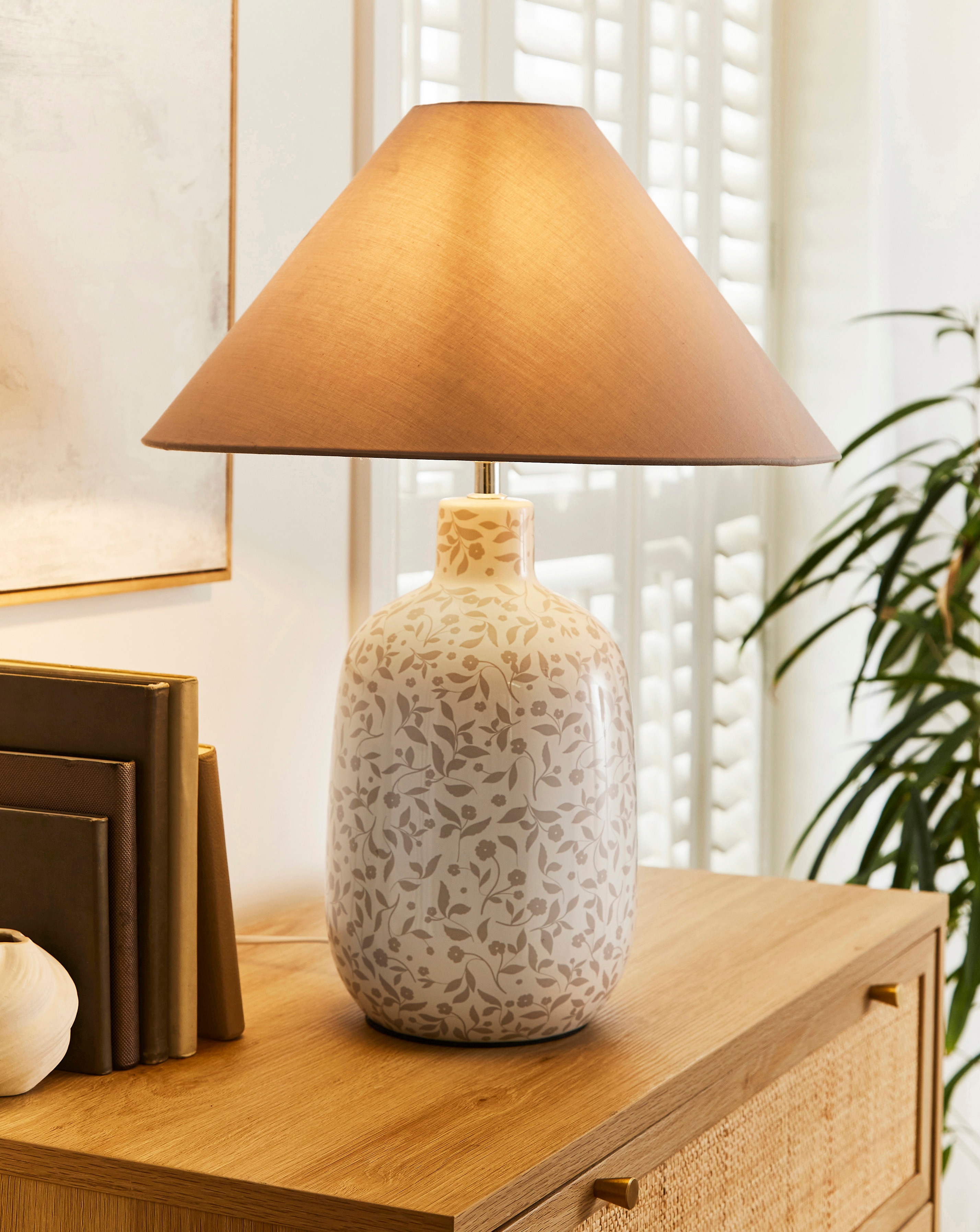 New In - Mae Floral Ceramic Lamp