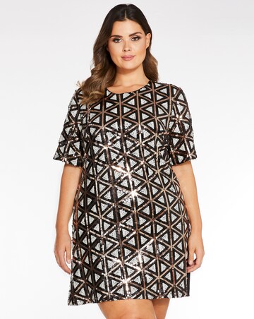 Quiz Sequin Diamond Tunic Dress