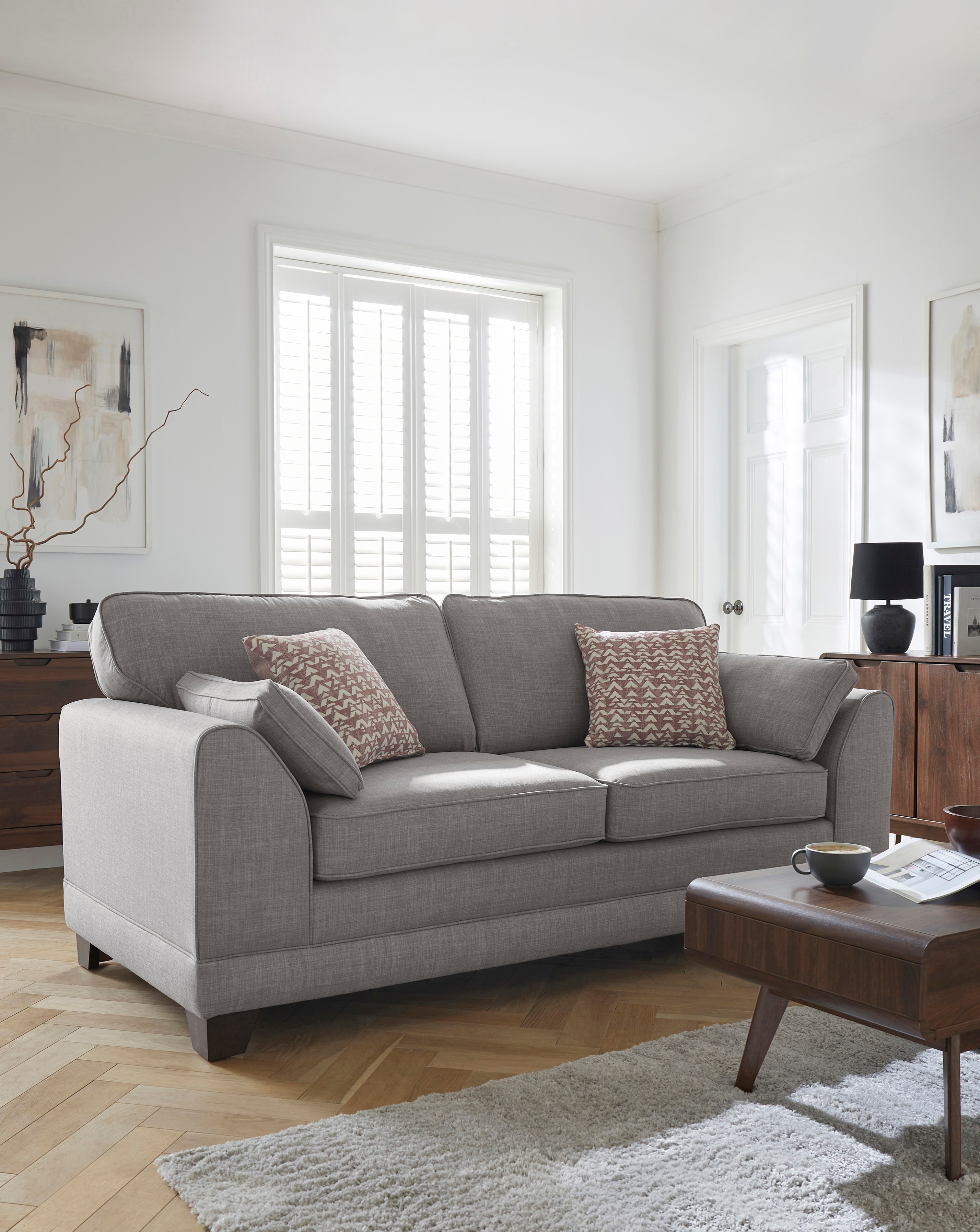 New In - Hilliard Fabric 3 Seater Sofa
