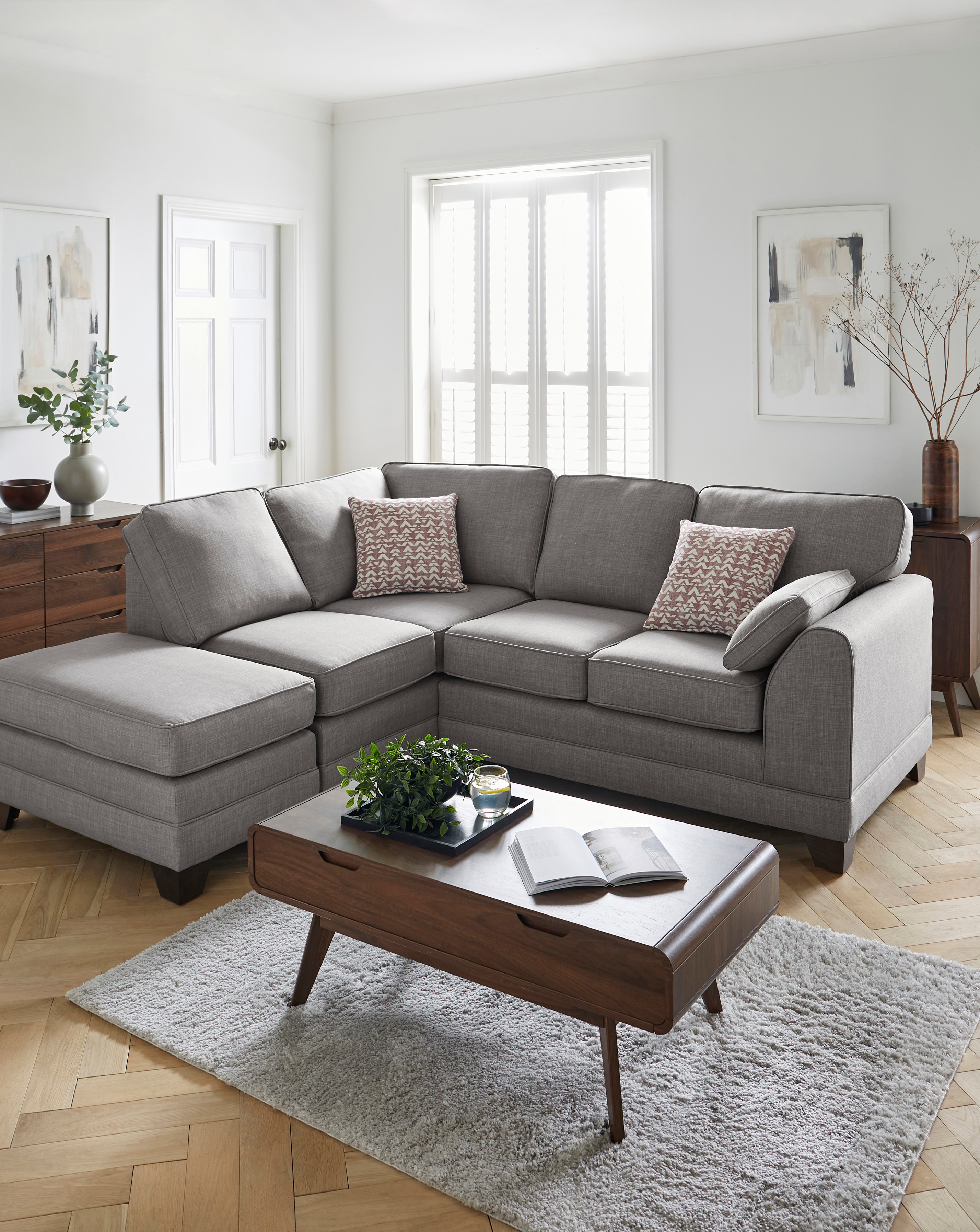 New In - Hilliard Fabric Left Hand Corner Sofa