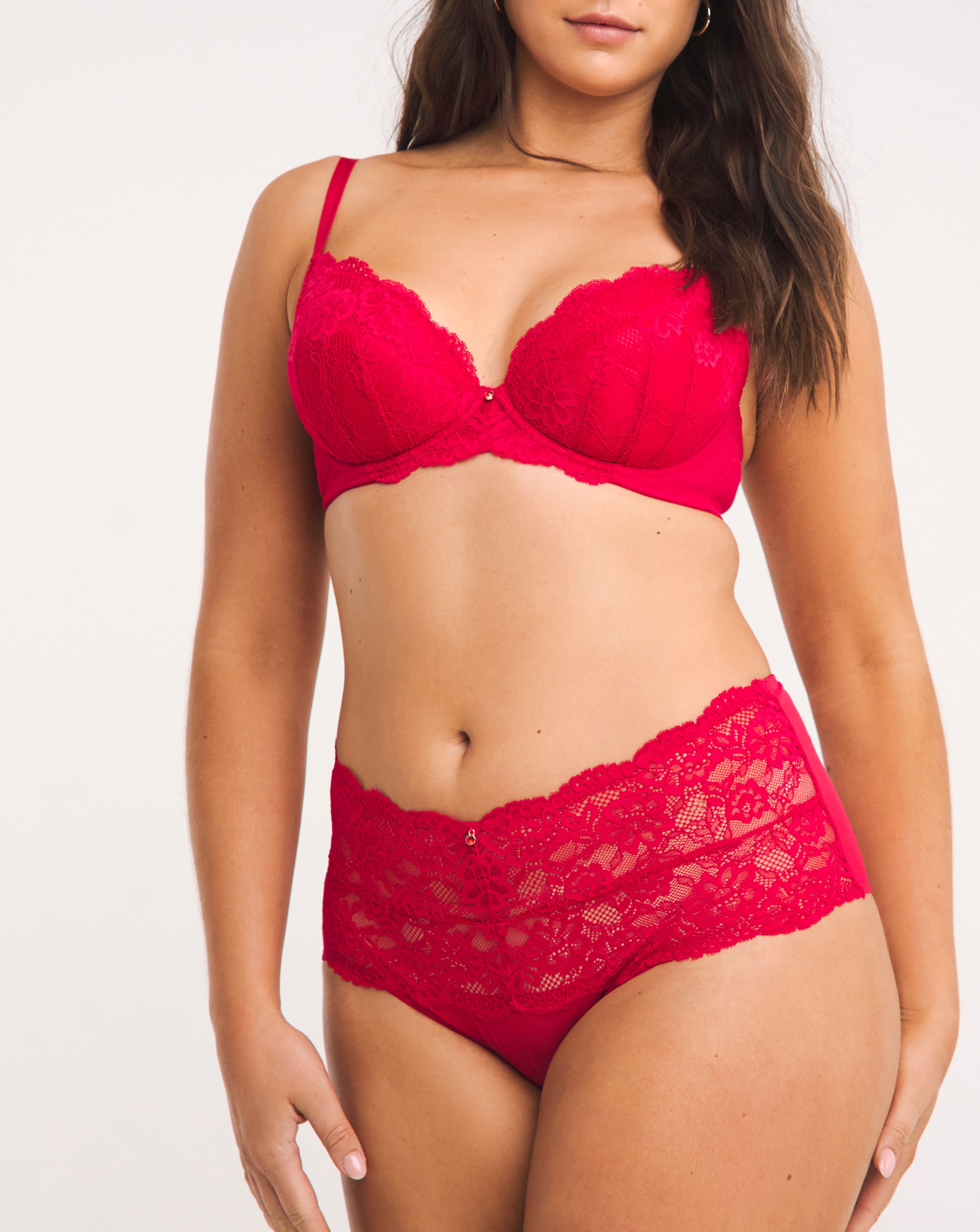 Ann Summers Sexy Lace Deep Brazilian In Red | UK Size 10 Women's