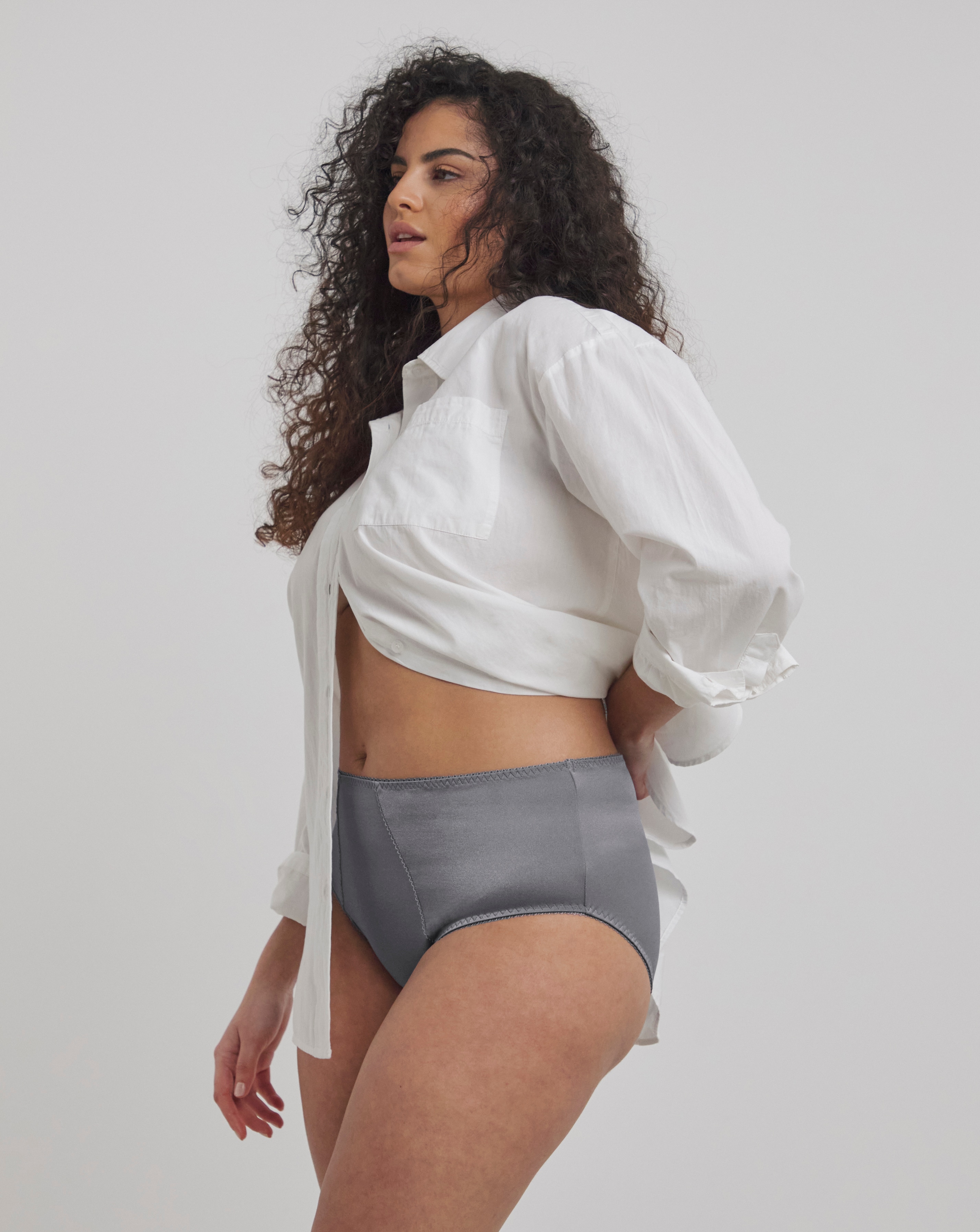 Goddess Plus Size Keira Full Fit Briefs In Bluegranite | UK Size 2XL Women's