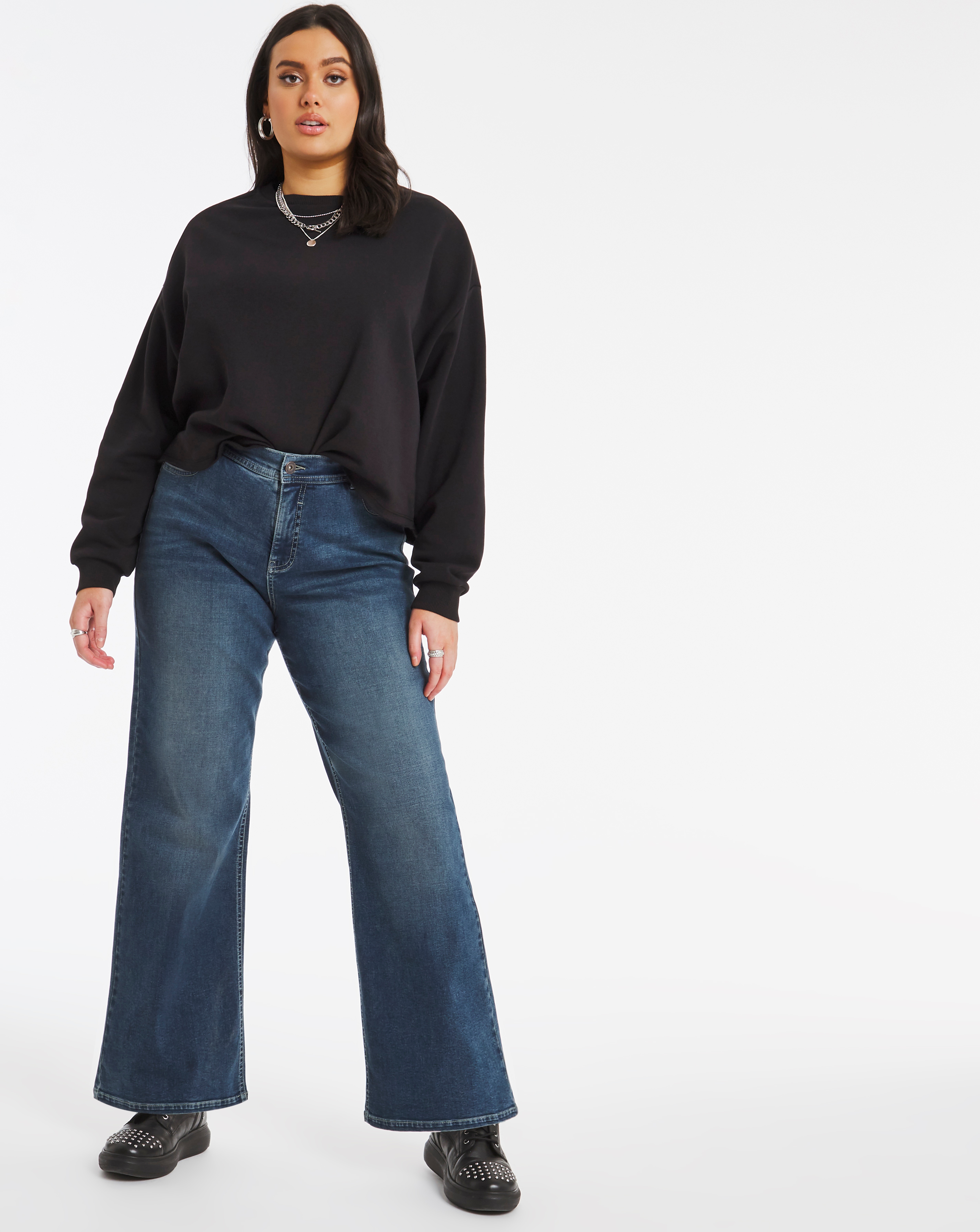 24/7 Vintage Indigo Wide Leg Jeans made 