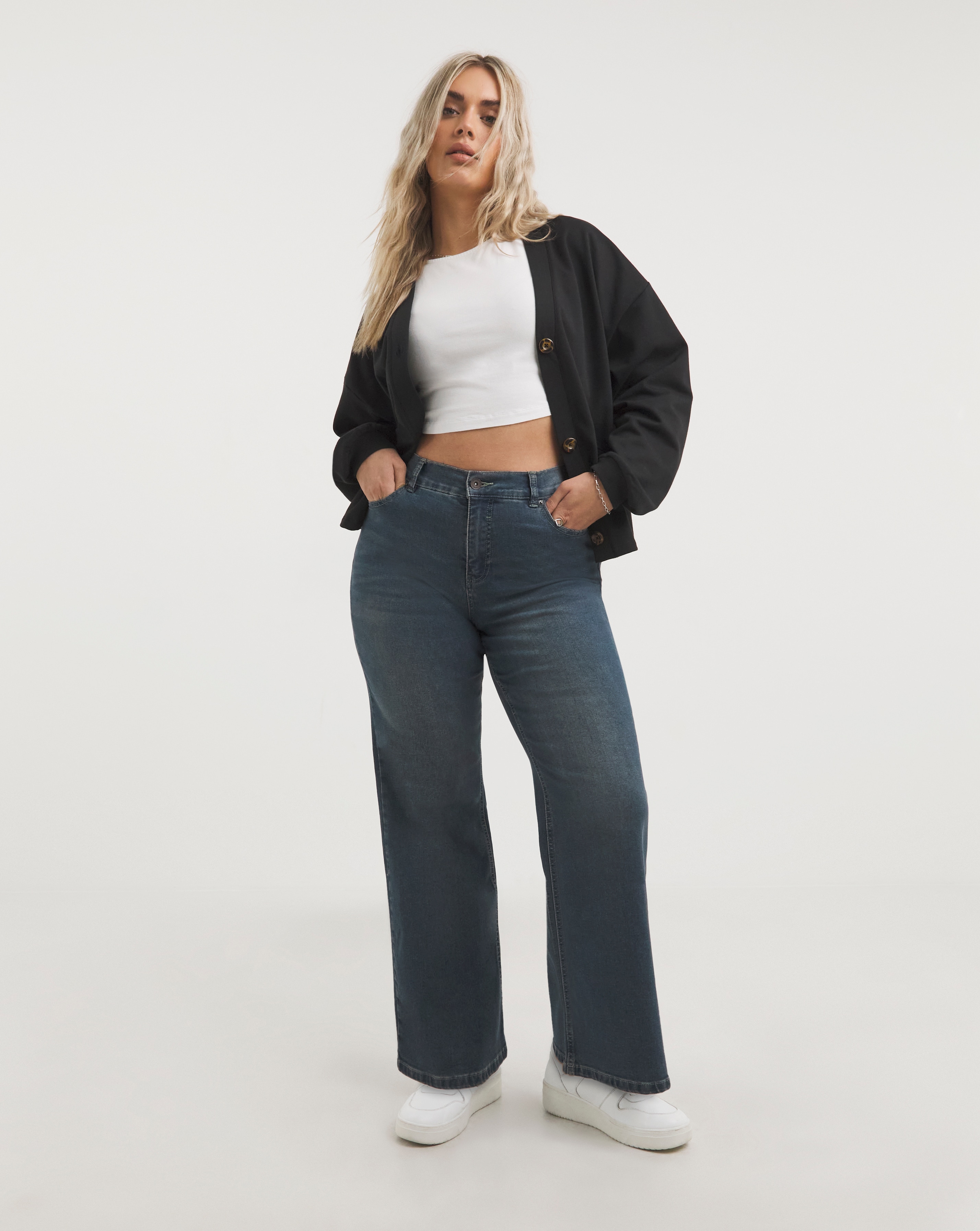 24/7 Organic Indigo Wide Leg Jeans - Vintage indigo - Size 24R - Women's