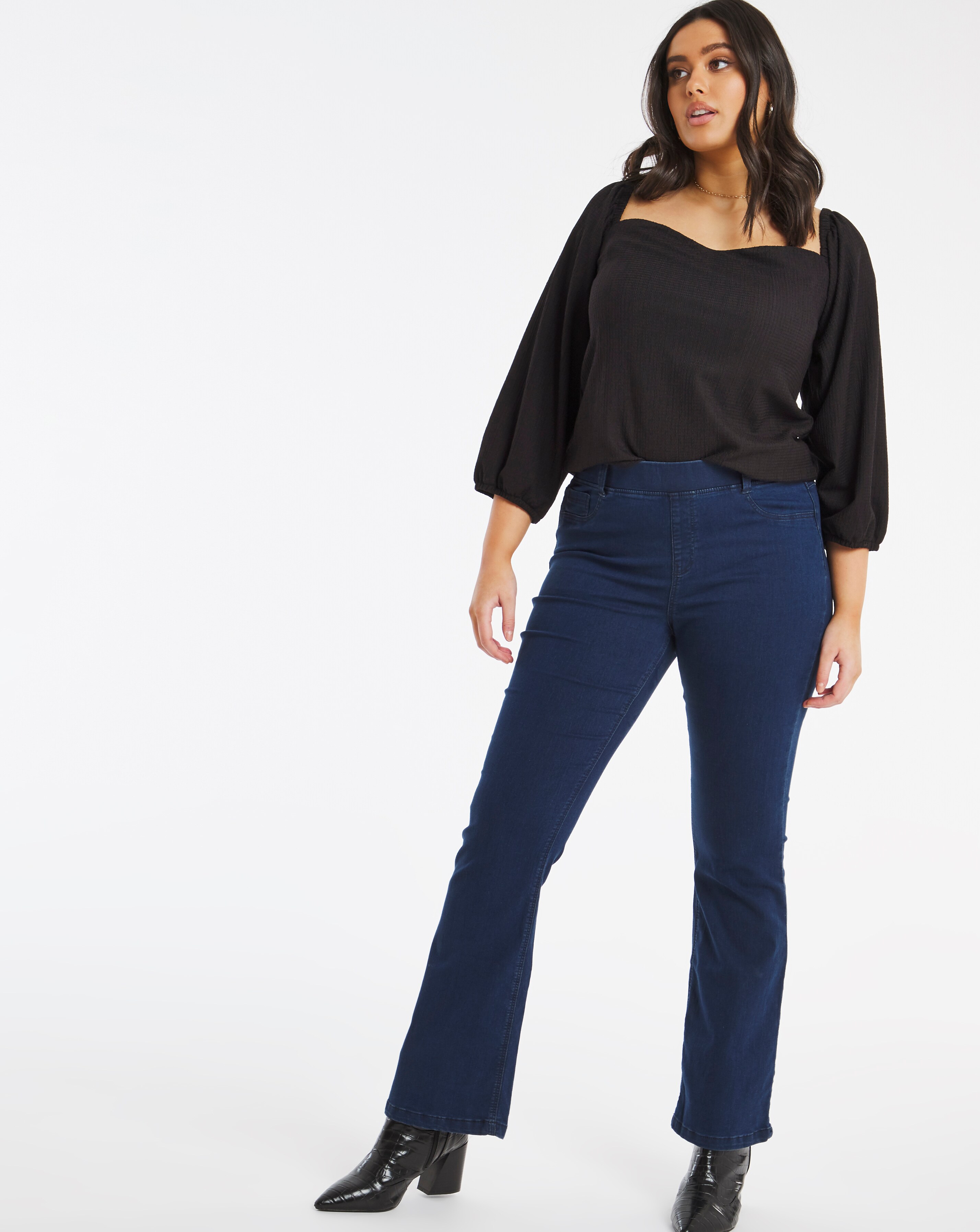 Erin Indigo Pull On Bootcut Jeggings 