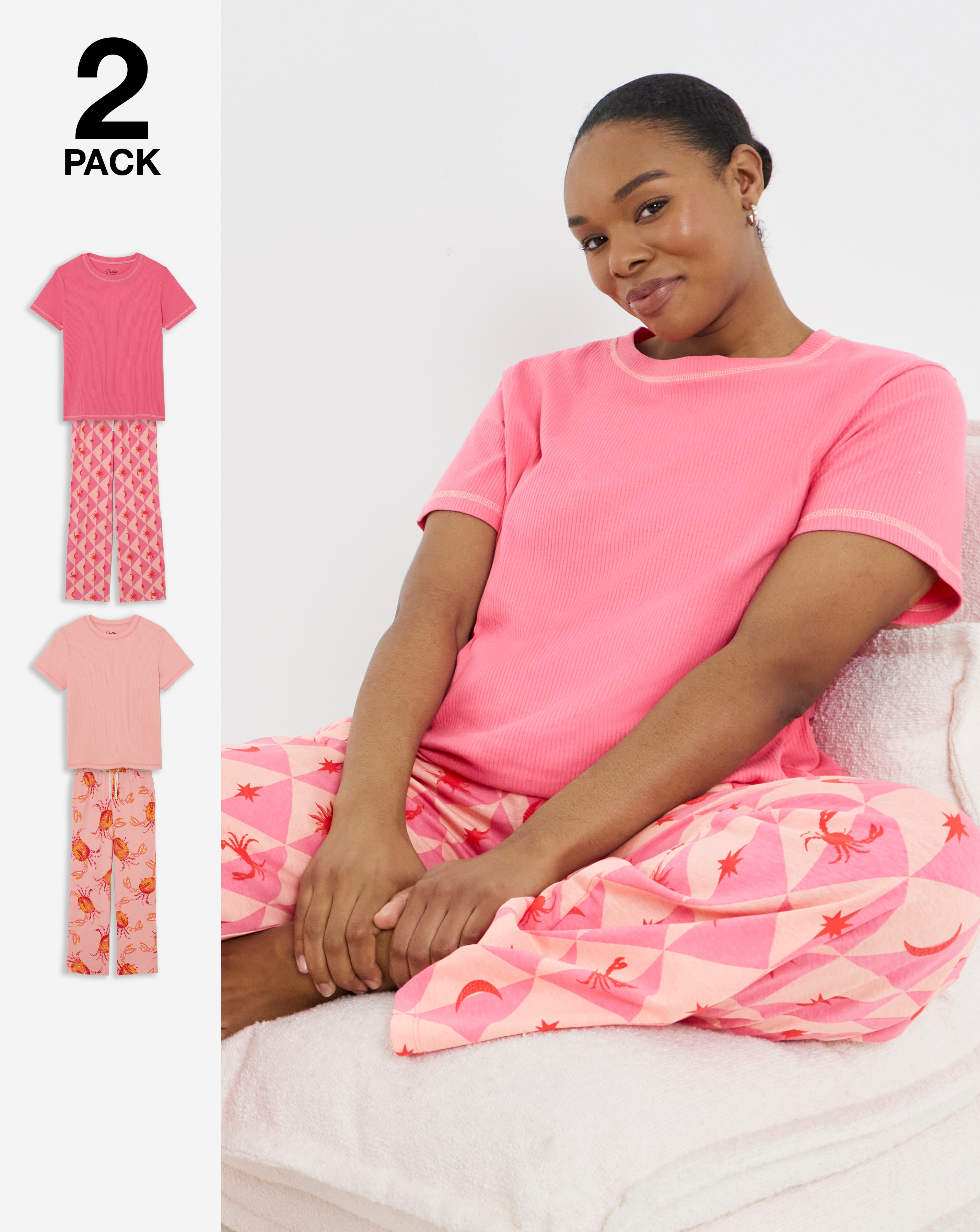 New In - Pretty Secrets 2 Pack Ribbed T-Shirt Set