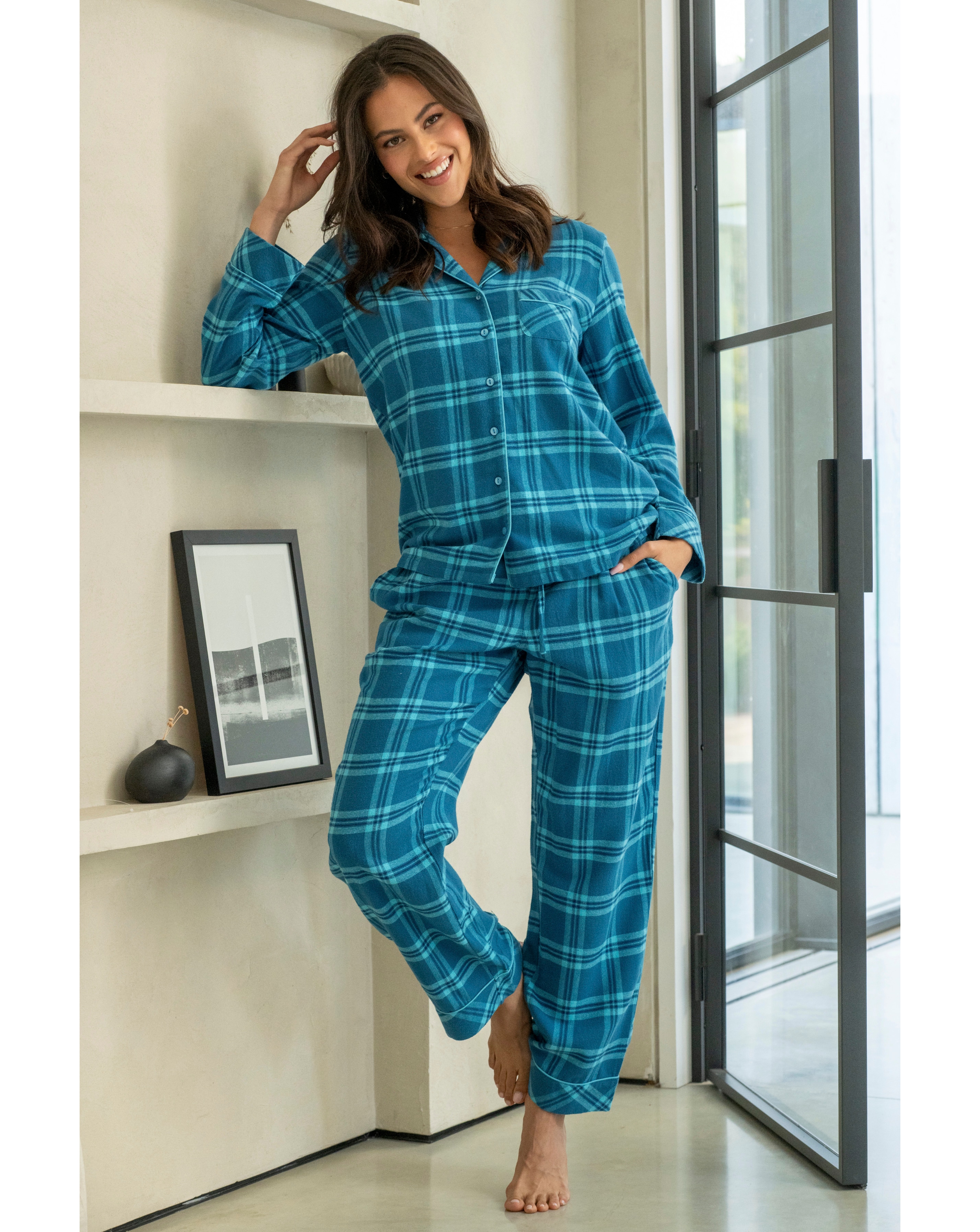 New In - Cosy Check Brushed Cotton Pyjama Set