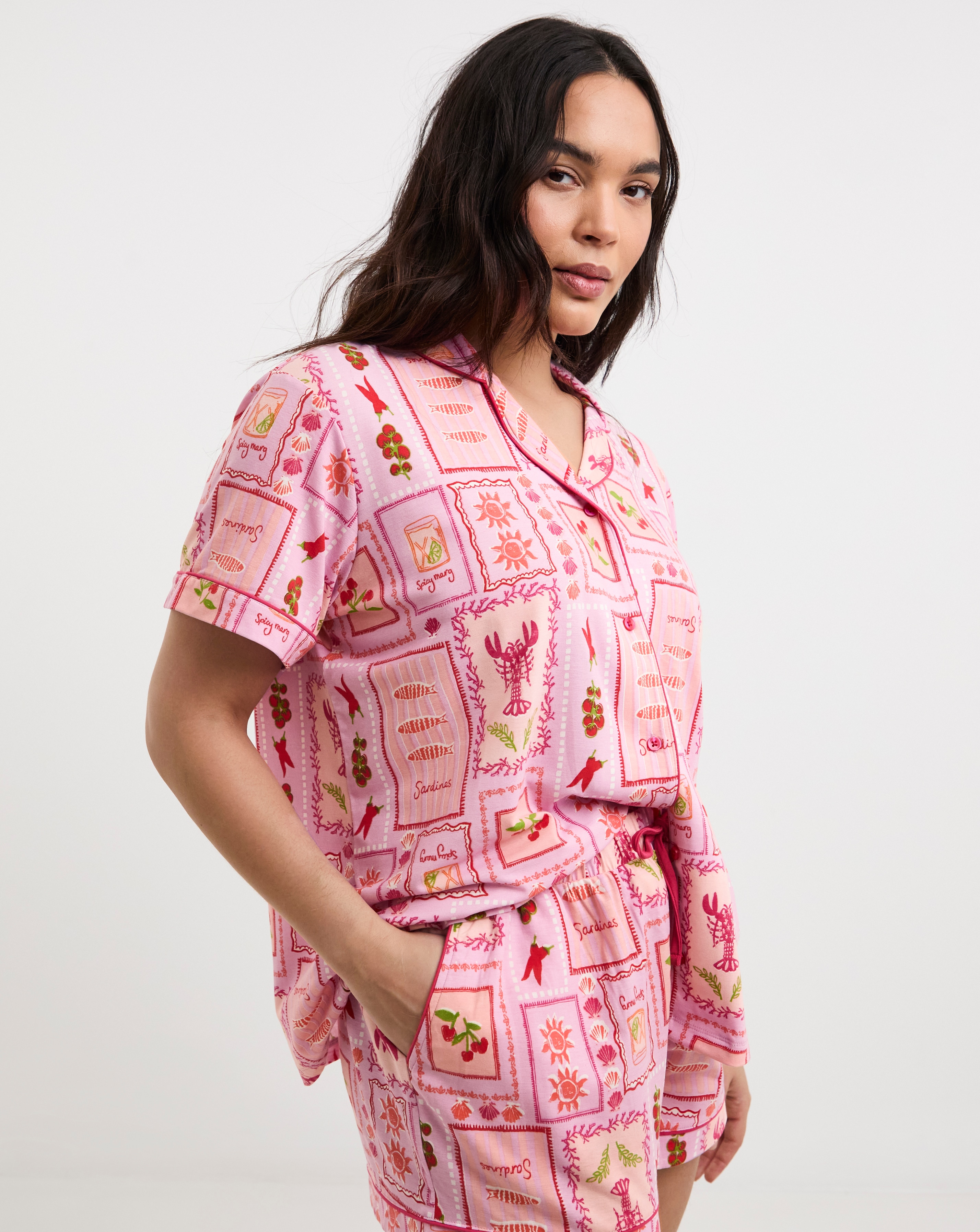 Simply Be Shortie Printed Revere Set