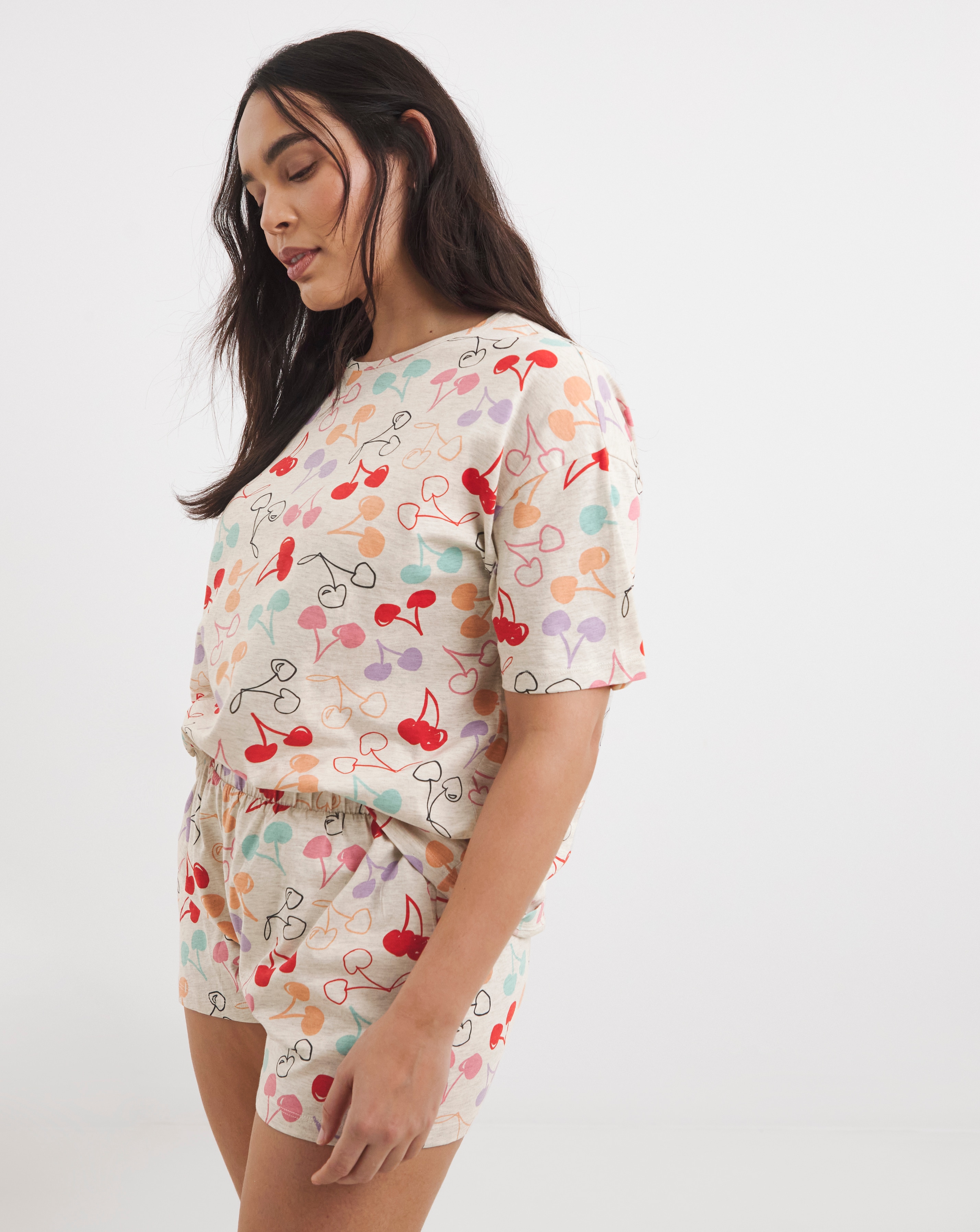 New In - Simply Be Cherry Shortie Set