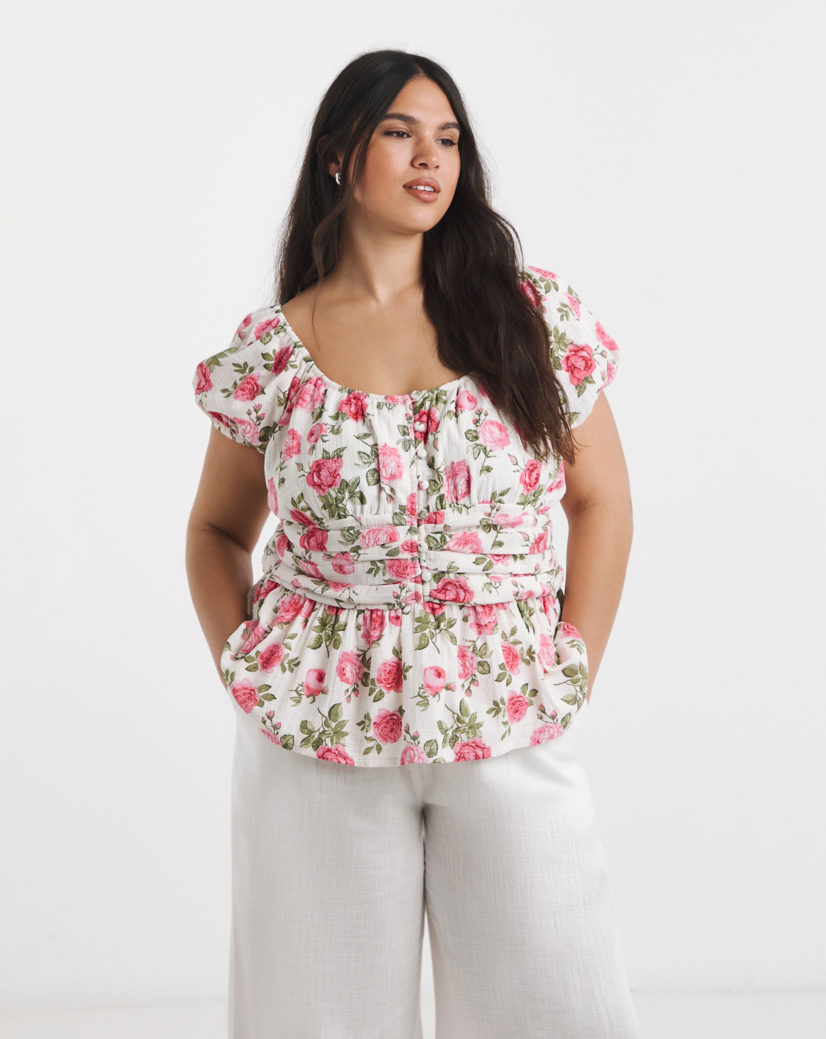 New In - Rose Print Blouse