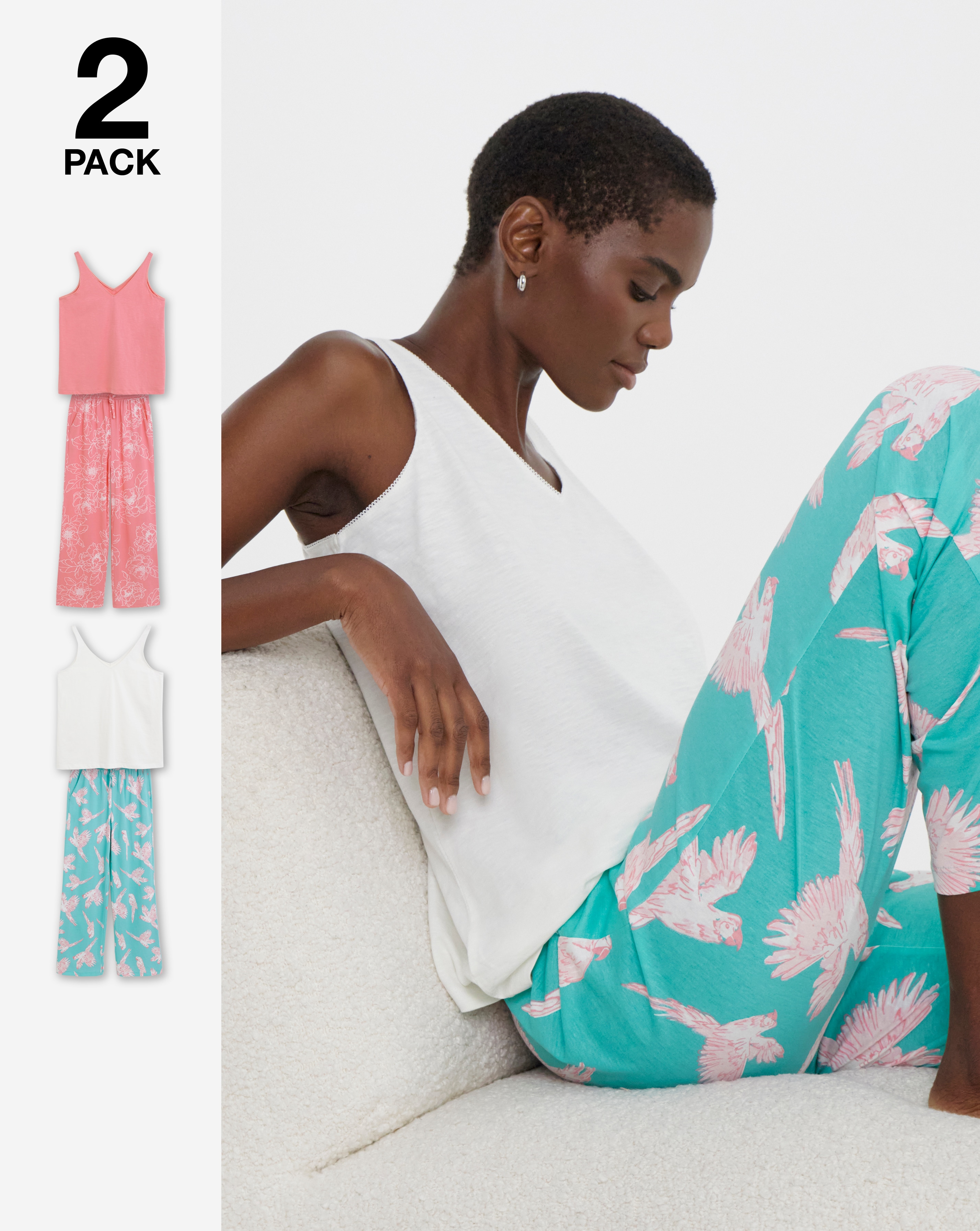 JD Williams 2 Pack Cotton PJ Set
