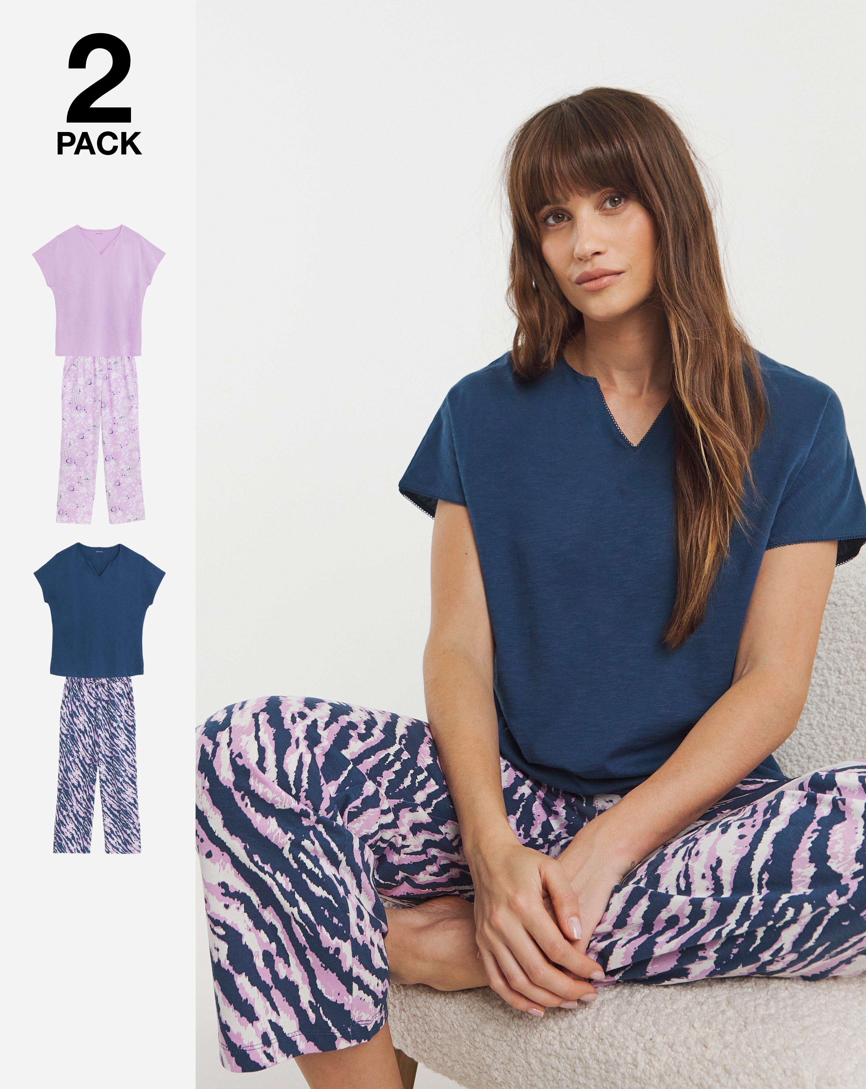 New In - JD Williams 2 Pack Cotton PJ Set