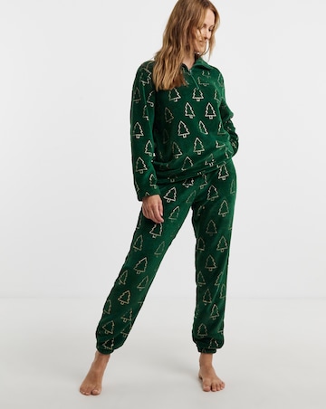 JD Williams Christmas Quarter Zip Fleece Twosie