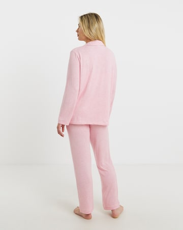 Pretty Secrets Supersoft Ribbed Button Through Pyjama Set