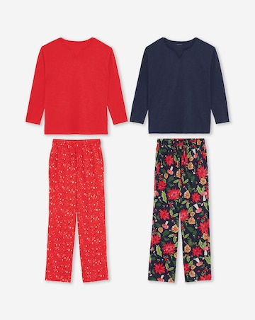 JD Williams (2 Pack) Cotton Festive Print Pyjama Sets