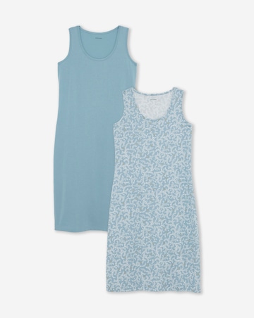 JD Williams (2 Pack) Value Midi Nighties Leaf Print