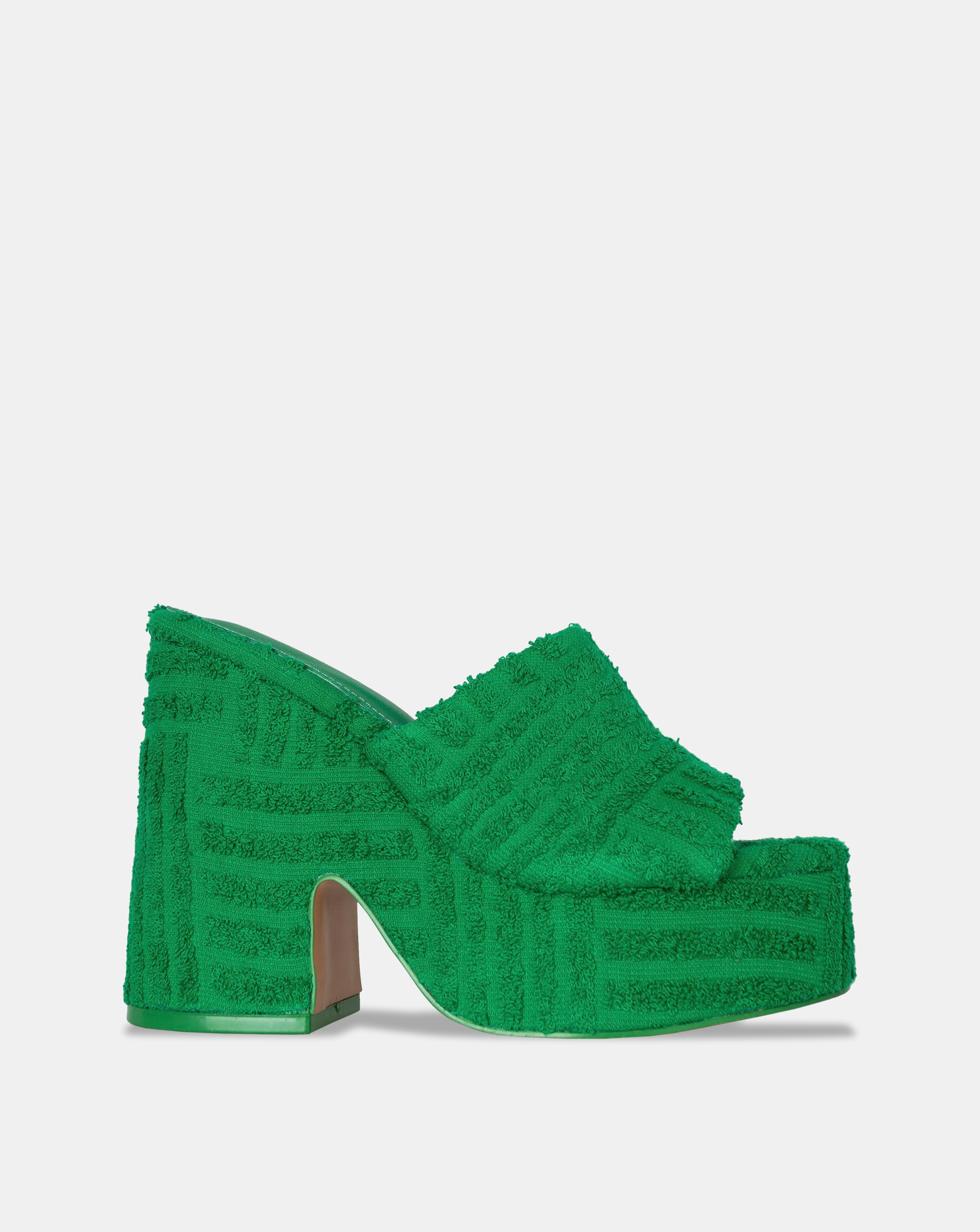 Public Desire Wavez Wide Fit Sandals In Green | UK Size 4 Women's