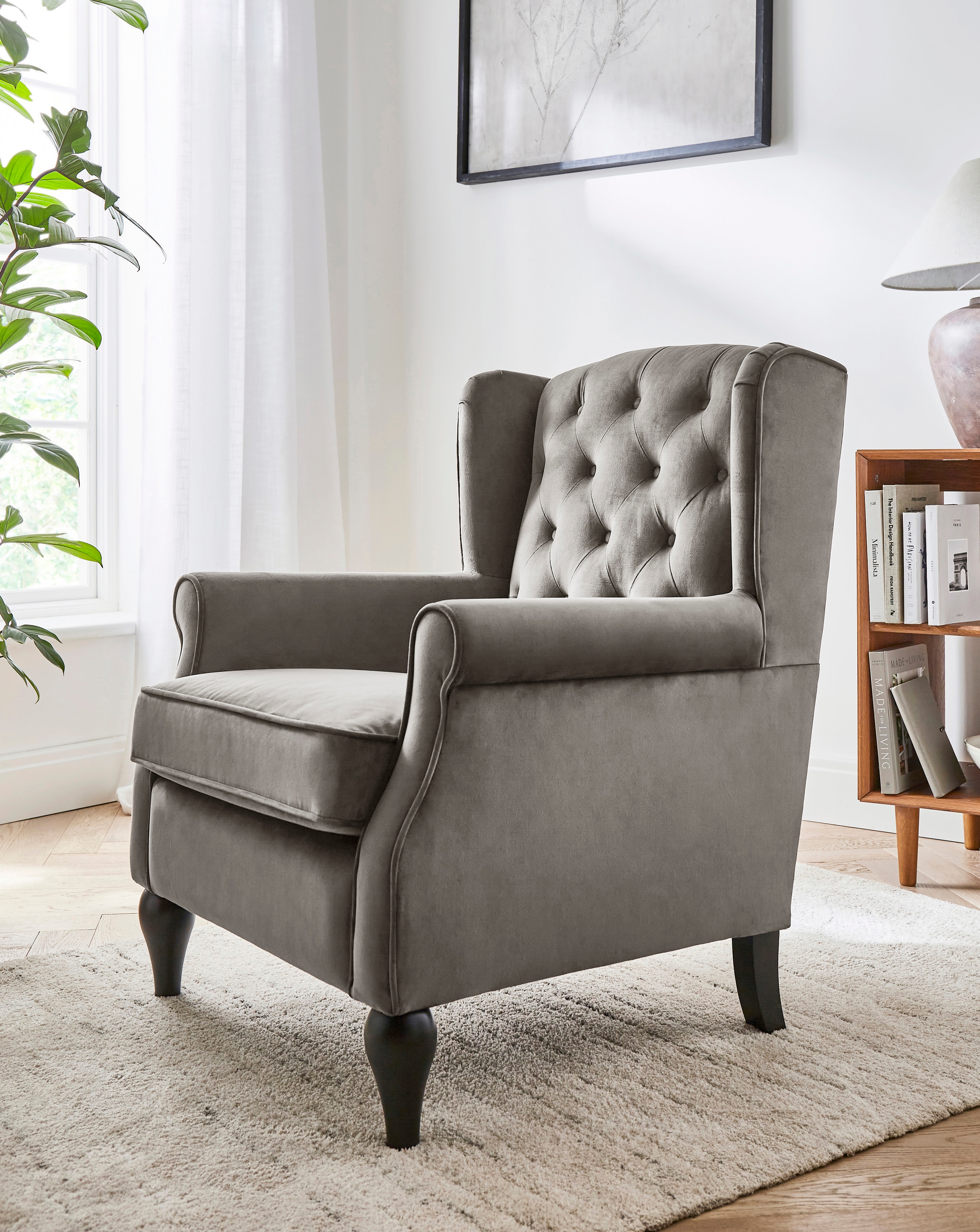 New In - Bailey Velvet Wingback Armchair