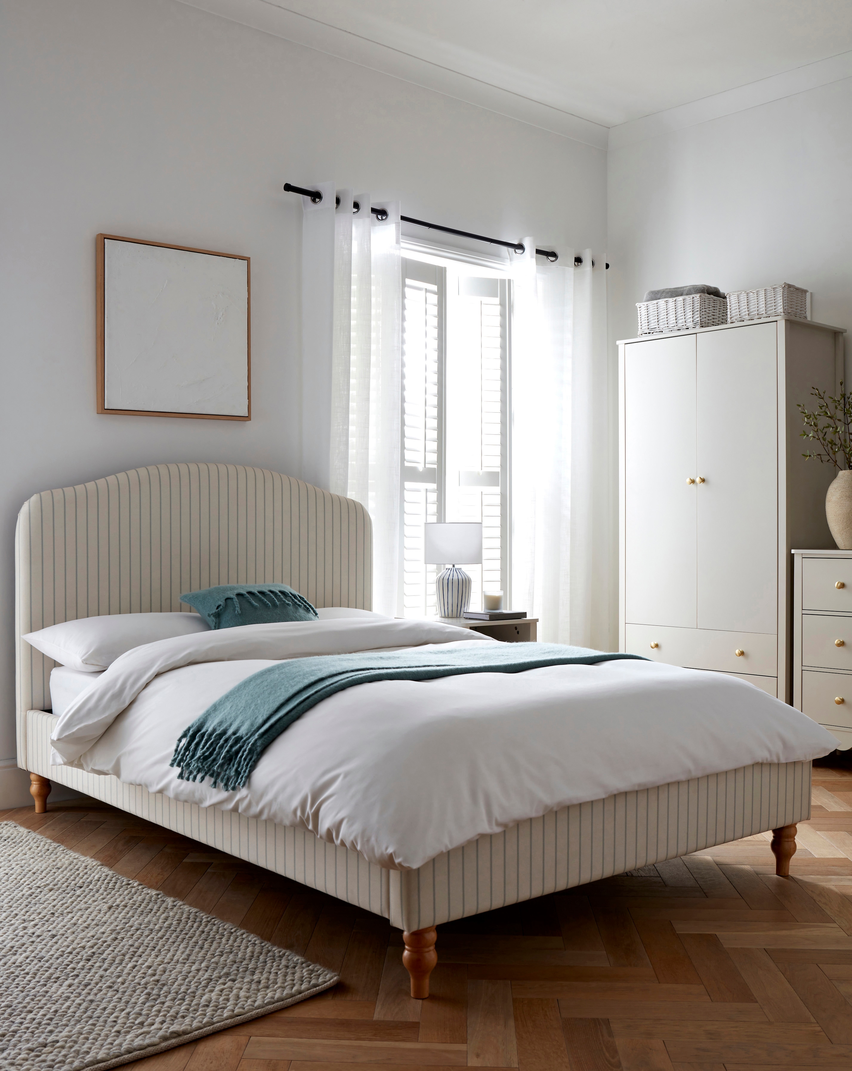 New In - Julipa Stripe Frame & 3 Layer Mattress