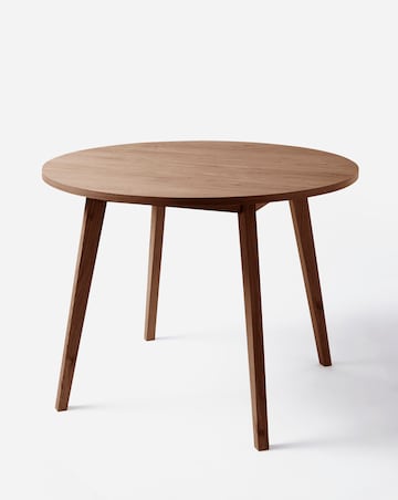 Oslo Round Dining Table with 4 Etta Faux Leather Chairs