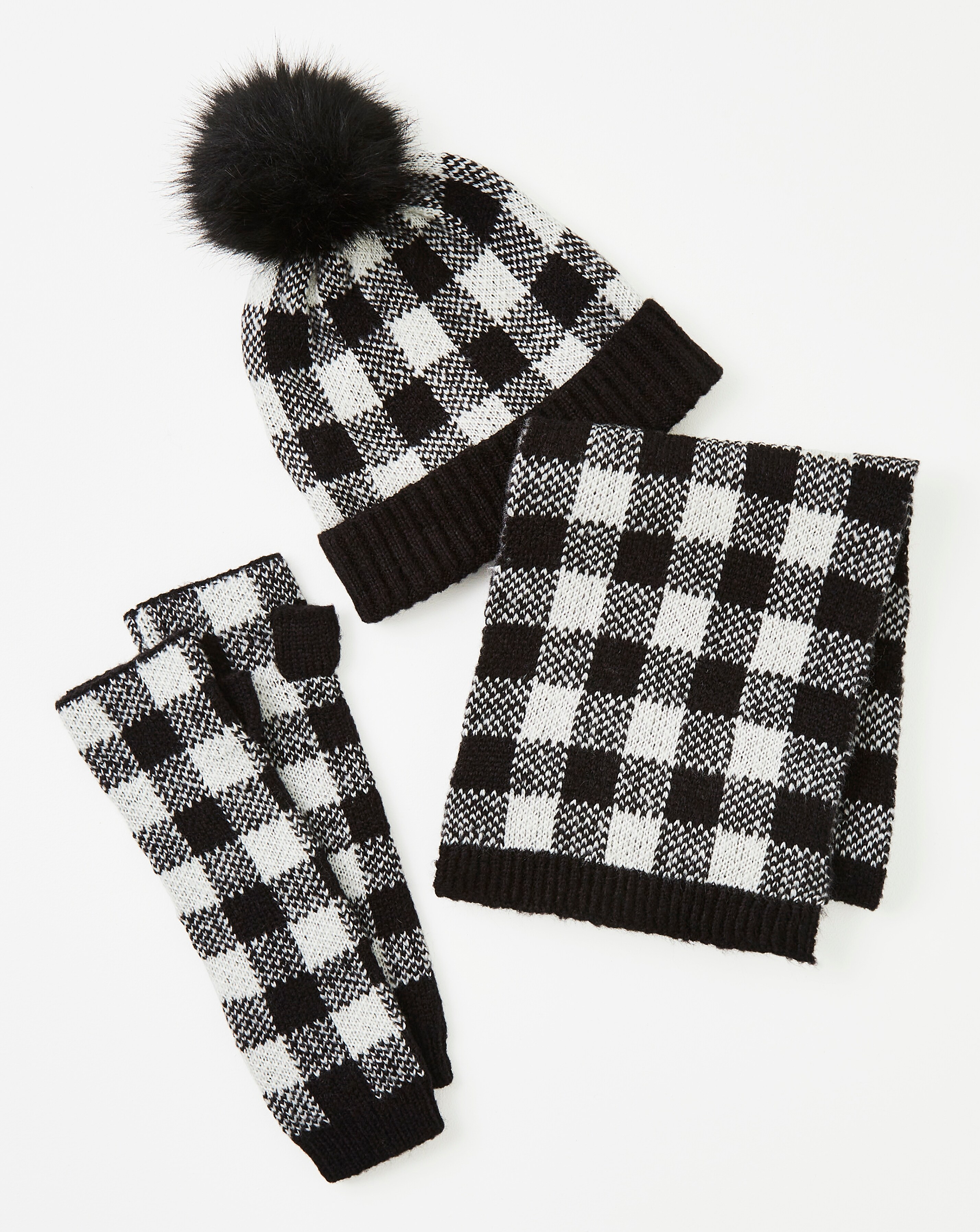 scarf and fingerless glove sets