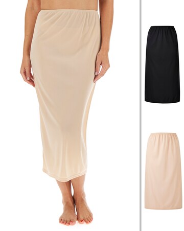 Naturally Close 2 Pack Black/Blush Maxi Waist Slip | Simply Be