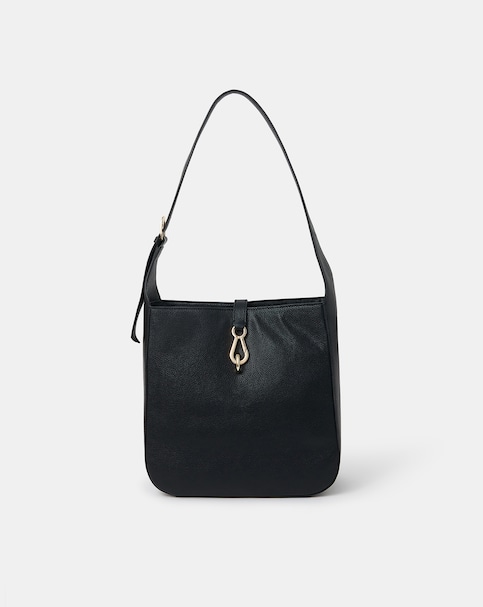 Accessorize Clasp Leather Shoulder Bag