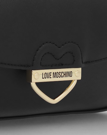 Love Moschino Saffiano Heart Black Cross-Body Bag