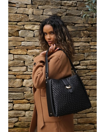 Luella Grey Flora Black Weave Hobo
