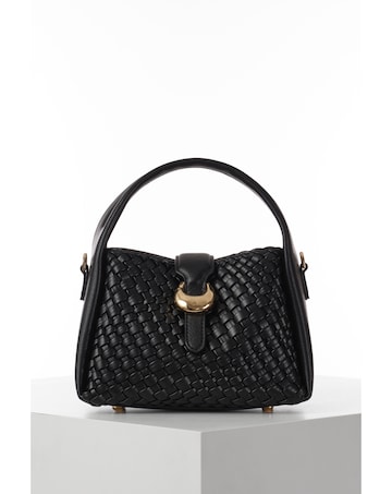Luella Grey Maggie Black Weave Crossbody