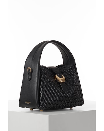 Luella Grey Maggie Black Weave Crossbody