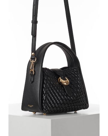 Luella Grey Maggie Black Weave Crossbody