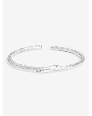 Simply Silver Sterling Silver 925 Textured Polished Cuff