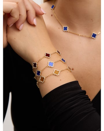 Jon Richard Gold Plated Carnelian Clover Bracelet
