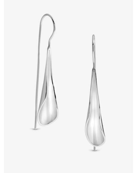 Simply Silver 925 Curved Drop Earrings