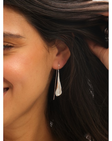 Simply Silver Sterling Silver 925 Polished Curved Fishook Drop Earrings