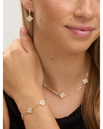 Jon Richard Gold Plated Pave Clover Bracelet