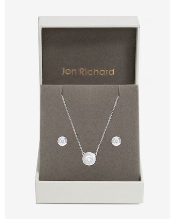Jon Richard Silver Plated and Crystal Besel Set - Gift Box