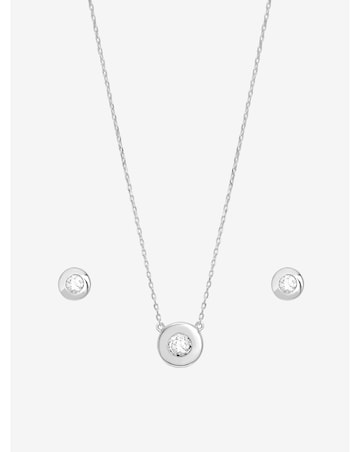 Jon Richard Silver Plated and Crystal Besel Set - Gift Box