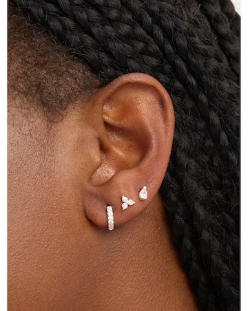 Simply Silver Sterling Silver 925 CZ Stud & Hoop Earrings - Pack of 3