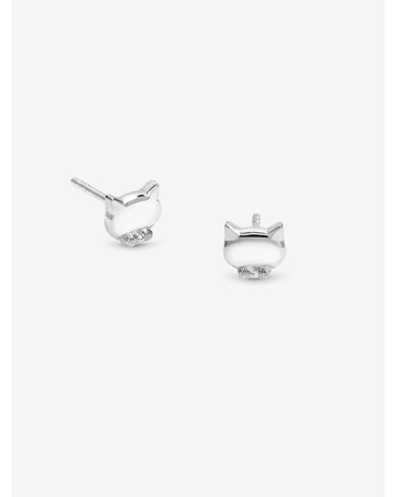Simply Silver Sterling Silver 925 Polished Cat Stud Earrings